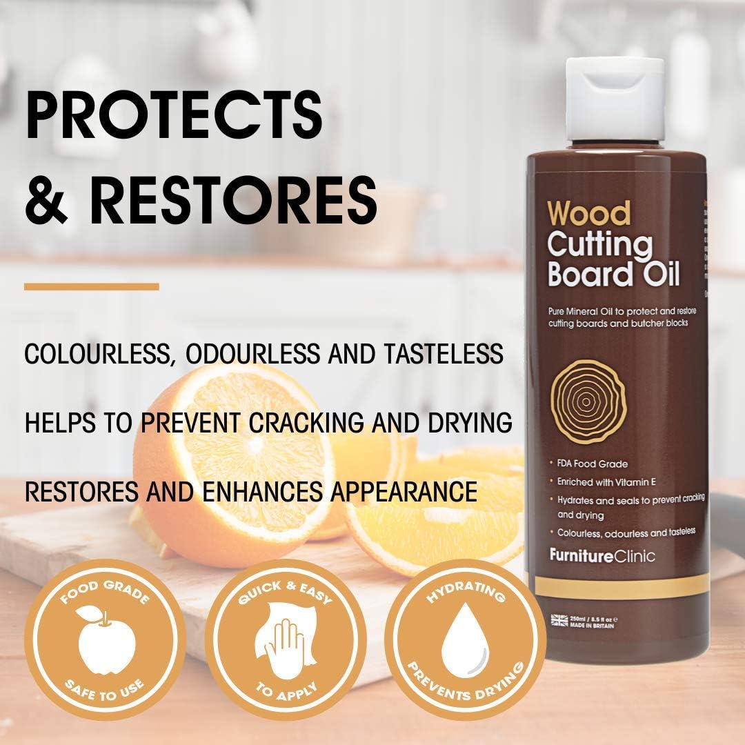 Chopping Board Oil - Premium Food Grade Mineral Oil to Protect and Restore Wood Cutting Boards, Butcher Blocks, Countertops - 250ml - Image 3