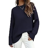 PRETTYGARDEN Womens Spring Sweaters 2026 Casual Chunky Crewneck Long Sleeve Ribbed Knit Oversized Pullover Sweater Tops
