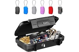 BKNOOU Portable Safe with Removable Chain, Anti-Theft Beach Safe Box, Waterproof Combination Lock Box for Travel, Dorm, Beach, Hotel, Car, Home, Office