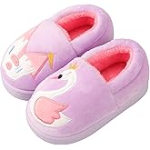OWIF Toddler Slippers Boys Girls Little Kids House Slipper Cute Warm Soft Indoor Bedroom Shoes with Non-slip Sole