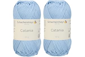 GENERIC [ Set of 2 Skeins ] SMC Catania Originals 100% Mercerized Cotton Yarn, Total 3.52 Oz. Each 1.76 Oz (50g) / 136 Yrds (125 m) Amigurumi Yarn Fine-Sport 2 (173 Light Blue)