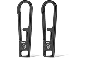 KeyUnity KA54 Titanium Zipper Pull Replacement – Lightweight Zipper Tabs for Backpacks, Luggage, Jackets and Handbags – Rust Resistant, Universal and Quick Repair Kit (2 Pack)