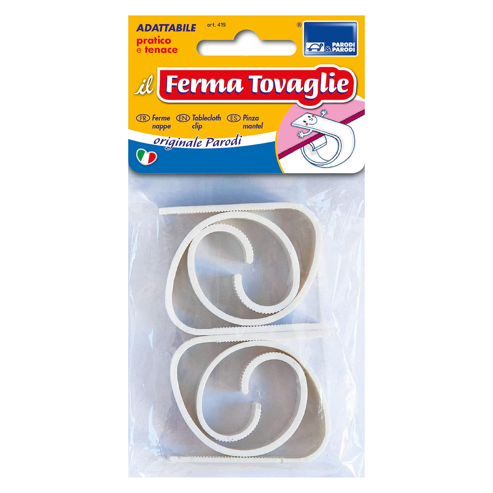 PARODI & PARODI 419 Set of 4 Plastic Table Cloth Holders Neutral Standard