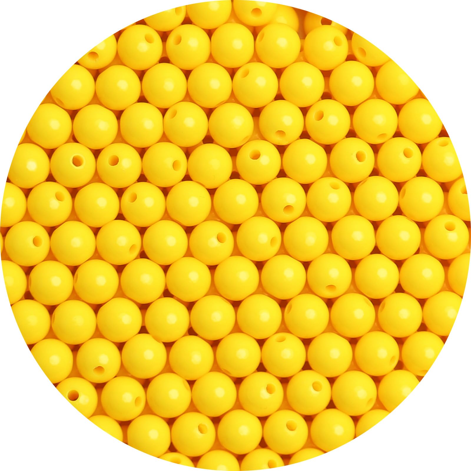 Photo 1 of 1000PCs 6MM Smooth Yellow Acrylic Round Beads, Round Acrylic Balls Gumball Beads, Bubblegum Beads Chunky Beads, Plastic Resin Beads for Necklace and Bracelet Making, Crafting Supplies