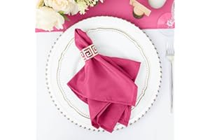 EFAVORMART.COM Efavormart Pack of 25 FUSHIA Premium 17" x 17" Washable Polyester Napkins Great for Wedding Party Restaurant Dinner Parties