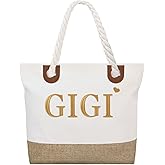 GhvyenntteS Gigi Gifts for Grandma, Birthday Gifts for Gigi Tote Bag with Zipper, Beach Tote Bag - Perfect for Birthday, Mothers Day, Christmas | Gigi Gifts