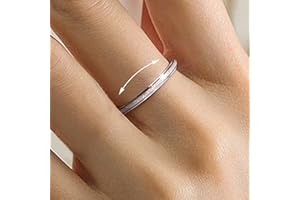 Fidget Rings for Women Men Titanium Steel Spinner Ring for Anxiety Stress Relief Glitter Sandblast Spinning Figit Anxiety Jew