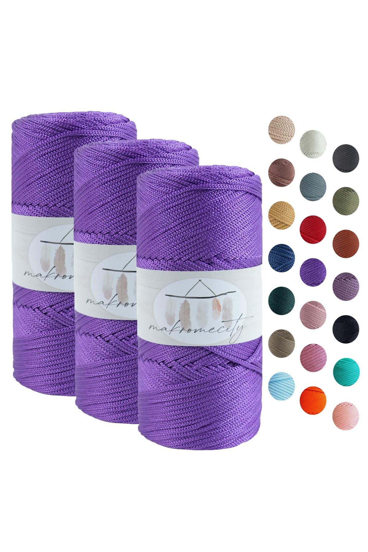 Strand Macrame Yarn 2mm x 115m Premium Polyester Macrame Cord Polypropylene Yarn for Crafts Home Decorations Placemat Shoulder Bag Handbag Runner Pacifier Chain 20 Colors