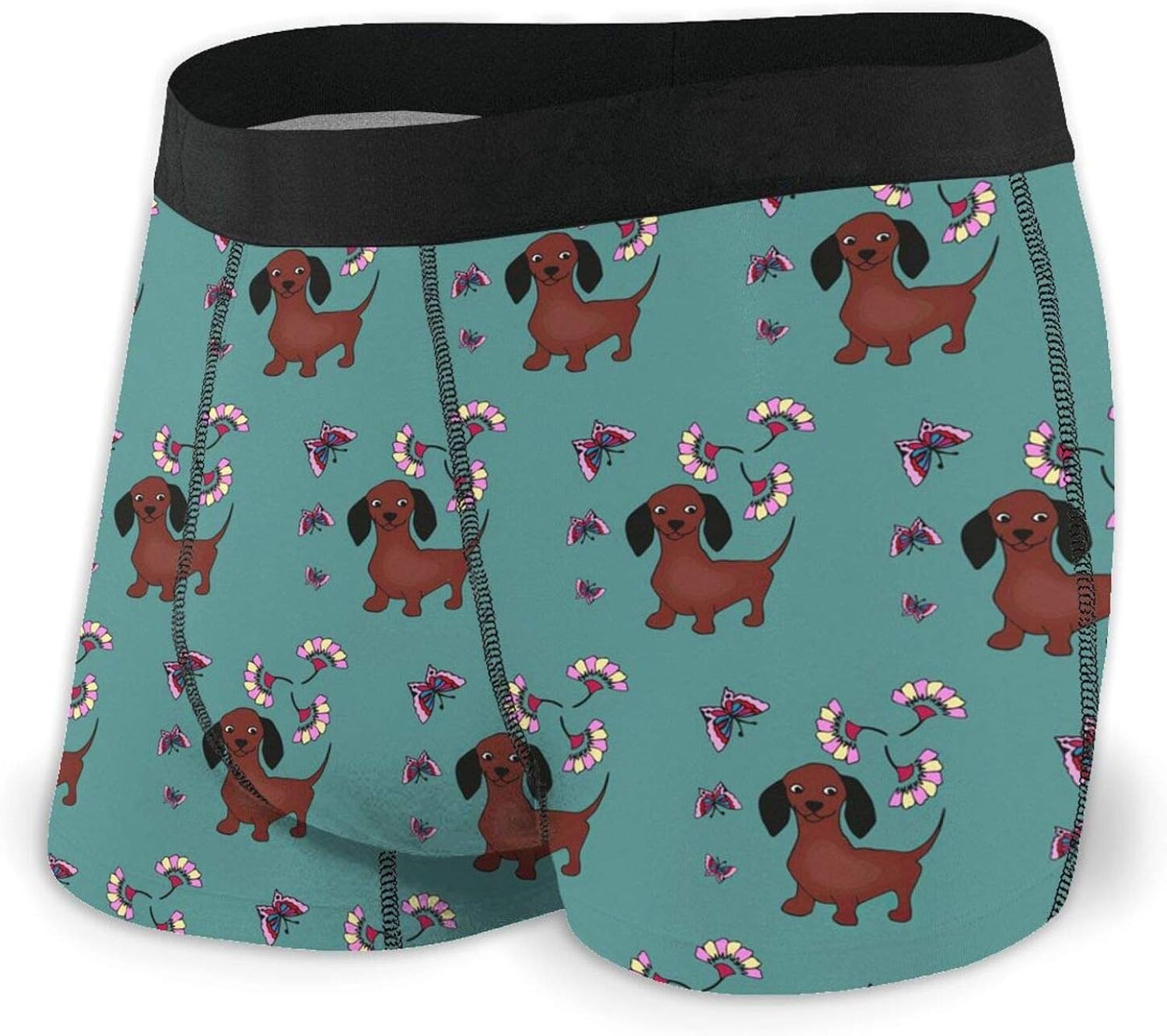 Sausage Dog Mens Underwear Breathable Boxer Brief Soft Comfortable