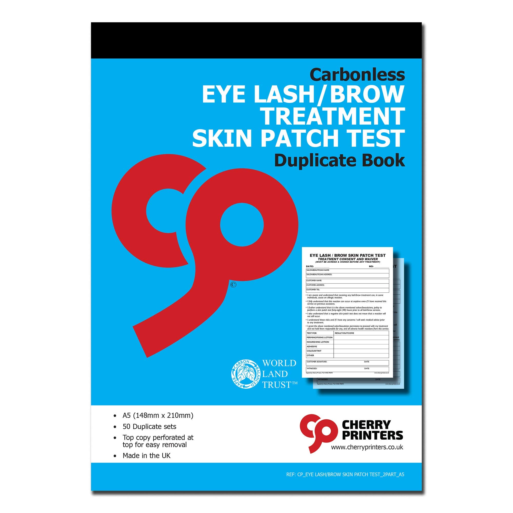 Cherry Eye Lash/Brow Treatment Skin Patch Test Duplicate A5 50 Sets