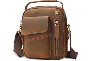 BAIGIO Genuine Leather Messenger Bag for Men Vintage Shoulder Crossbody Bags Handbag Bag Man Purse Sling Casual Day Pack