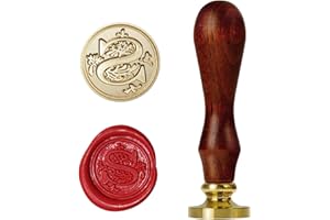 Amoco Vintage Retro Wax Sealing Stamp, Brass Head Wooden Handle Alphabet Letter Initial Wax Seal Stamp (S)