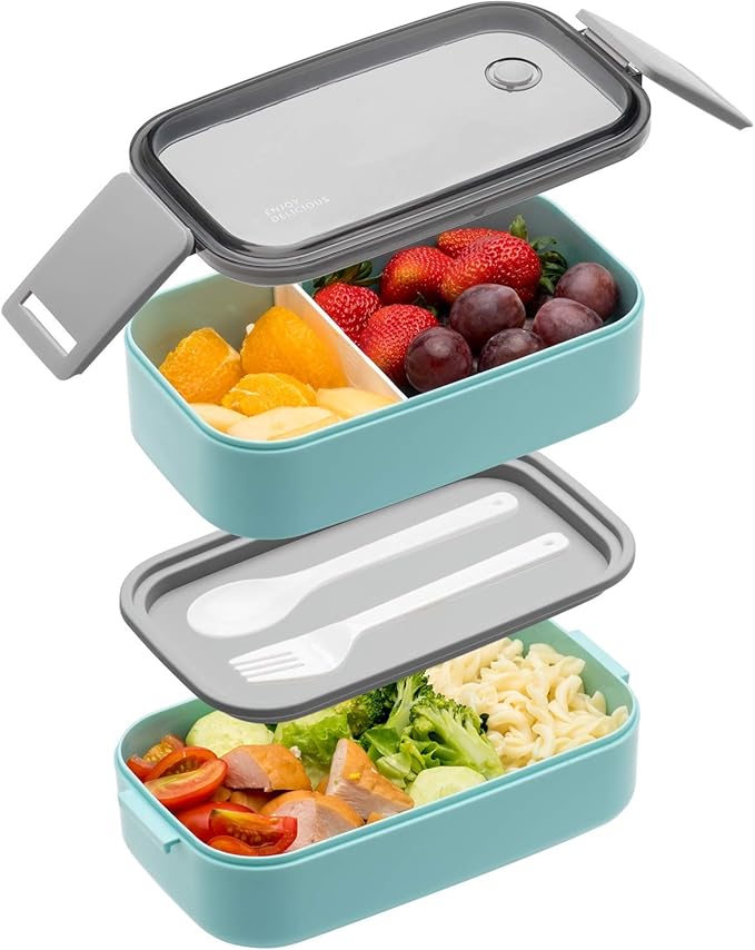 Bento Box For Adults Kids 1600ML AllinOne Stackable