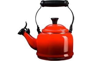 Le Creuset Enamel On Steel Demi Tea Kettle, 1.25 qt., Cerise