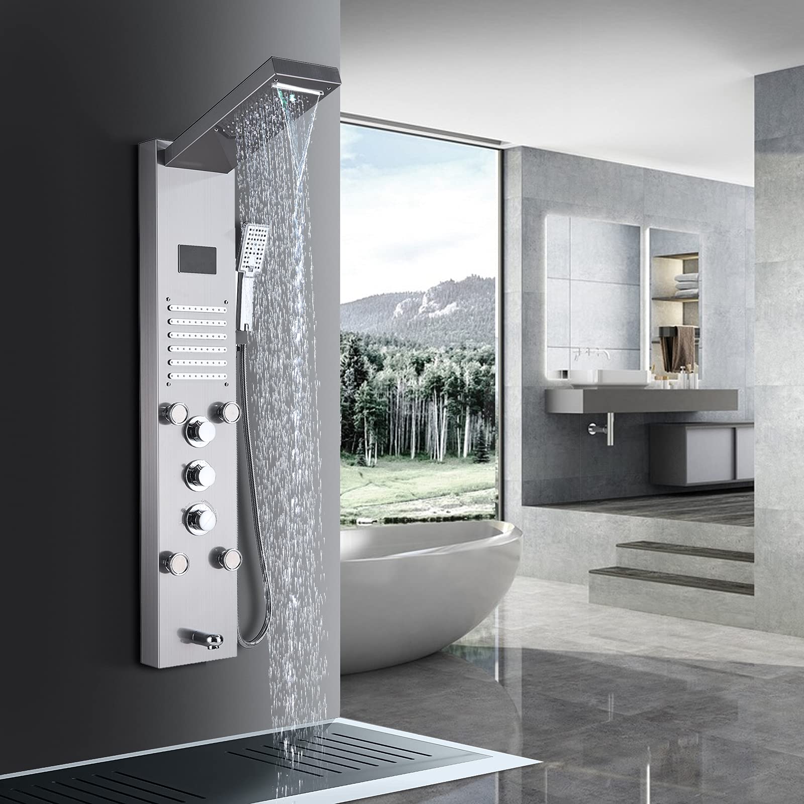 Columna-de-ducha-hidromasaje-TVTIUO-Acero-Inoxidable-Con-LED-Alcachofas-5-Salida-de-Agua-Multifuncion-Sistema-de-Ducha