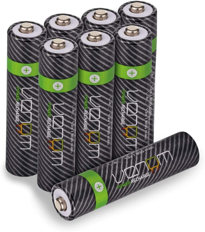 Venom Rechargeable Battery Charging Dock plus 8 x AAA 800mAh Batteries, black, Charger plus 8 x AAA - Image 4