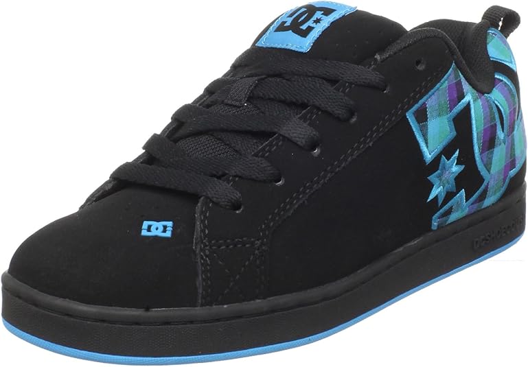DC APPAREL Women's Trainers Black/Turquoise/Plaid Amazon.co.uk Shoes
