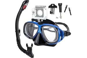 IGYM Nearsighted Snorkeling Gear for Adults Youth, Professional Shortsighted Full Dry Top Silicone Snorkel Set, Anti-Fog Diving Mask with Detachable Camera Mount for Scuba Diving, Spearfishing, Freediving