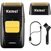 KEMEI Foil Shaver Double Electric Shaver for Men, Professional Electric Razors Head Shaver for Bald Men, Barber Supplies Cordless Rechargeable