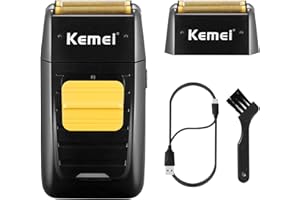 KEMEI Foil Shaver Double Electric Shaver for Men, Professional Electric Razors Head Shaver for Bald Men, Barber Supplies Cordless Rechargeable