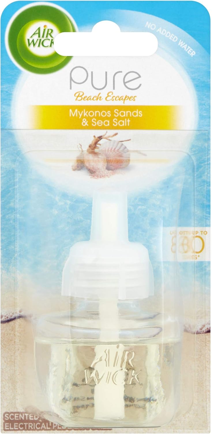 Airwick Air Freshener, Electrical PlugIn, Beach Escapes Mykonos Sands