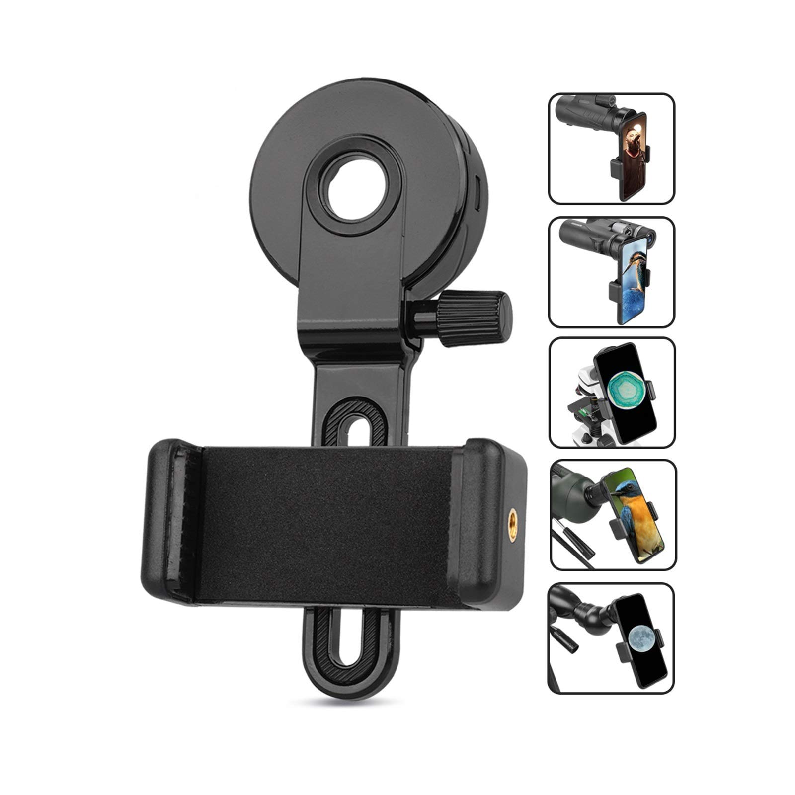NOCOEX Upgrade Universal Cell Phone Adapter Mount - Compatible Binocular Telescope Monocular Microscope - Fits almost all Smartphone - Record The Nature The World with 2 Adjusting Ring (B)