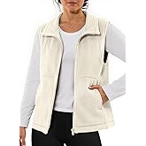 Dokotoo Women's Full Zip Polar Fleece Vest Warm Winter Sleeveless Cardigan Lapel Collar Sherpa Coat Outerwear with Pocket