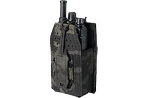 TOPTACPRO Tactical Radio Holster Molle Radio Pouch Universal Radio Holder For Walkie Talkie Motorola BaoFeng UV-5R BF-F8HP Adjustable Storage Rifle Magazine Pouch(camo black)
