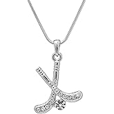 Spinningdaisy Crystal Field Hockey Stick with Ball Necklace