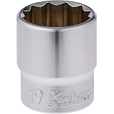 Ko-ken 3405M-19 3/8 Sq. Dr. Socket 19mm 12 point Length 30mm
