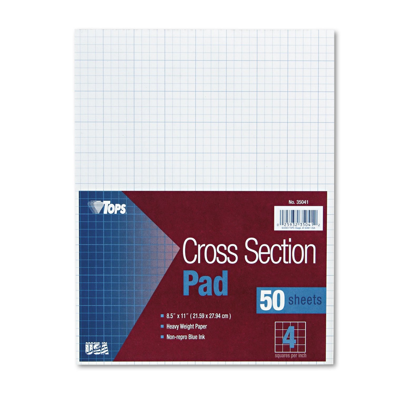 TOPS Cross Section Pad, 1 Pad, 4