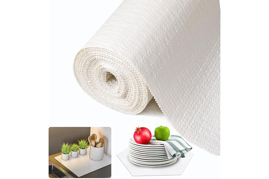 Beautysaid Shelf and Drawer Liner for Kitchen Cabinet Non Adhesive Non Slip | Shelf Paper Waterproof Washable Thickened for Dresser Pantry Shelve Bathroom Protector Liner