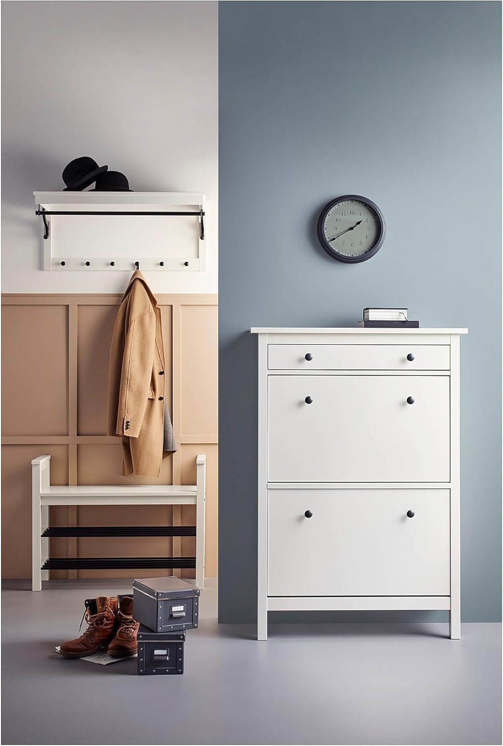 ikea stall shoe cabinet wall mount on Amazon Com Ikea Hemnes Bench With Shoe Storage White Furniture Decor