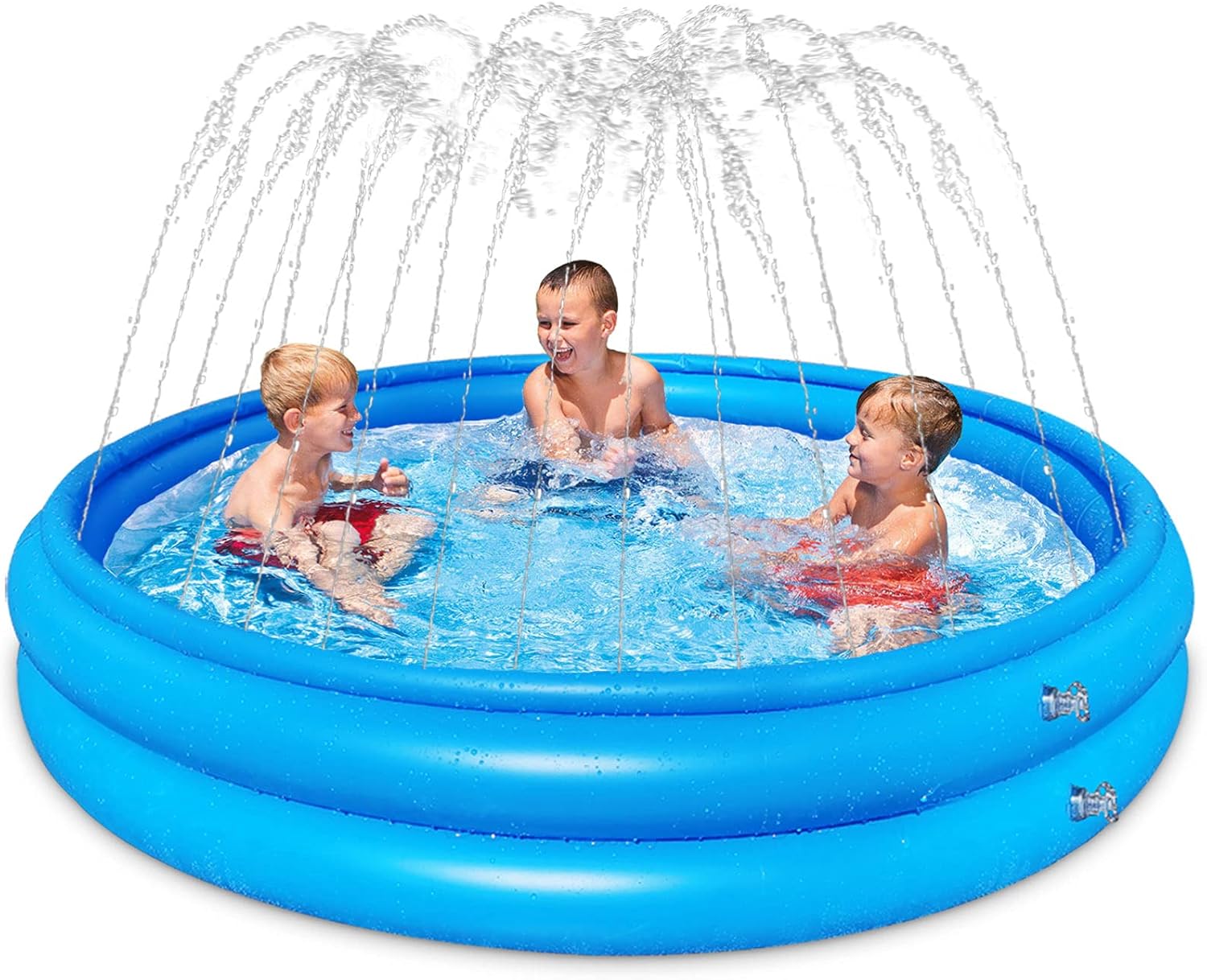 Inflatable Kiddie Pool with Sprinkler for Kids - 50" Baby Pool for Summer Fun, Swimming Pool for Backyard - Inflatable Kids Pool Above Ground, for Age 2 3 4 5 6 7 8 9 10+: Toys & Games