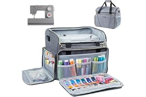 BAGSFY Large Sewing Machine Carrying Case, Sewing Machine Bag, Travel Tote Bag Compatible with Singer, Brother, Bernina & Standard Size Sewing Machines.