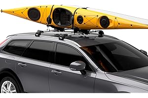 Thule Compass Kayak and SUP roof Rack - Carries 2 Kayaks or 2 SUPs - J-Style Carrier - Universal mounting Hardware Included -