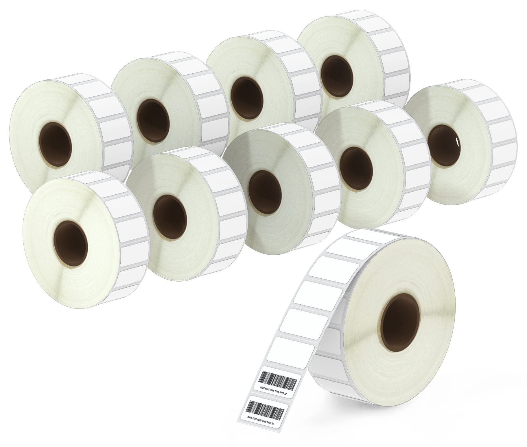 BETCKEY - 25mm x 13mm(1 in x 0.5 in) Small Thermal Labels, 2430 Per Roll, 10 Rolls/24300 Total, Compatible with Zebra & More Printers