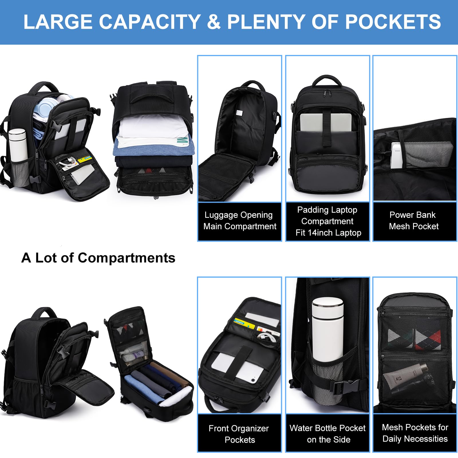LOVEVOOK Mochila Viaje Cabina Avion Maletas De Viaje Cabina Para