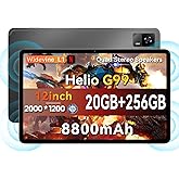 Headwolf Android 14 Tablet 12 Inch, HPad6 Helio G99 Octa Core Android Tablet, 20GB RAM + 256GB ROM 2K Display Gaming Tablet, 