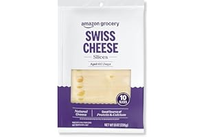 Amazon Grocery, Swiss Cheese, 8 Oz, 10 Slices (Previously Happy Belly, Packaging May Vary)