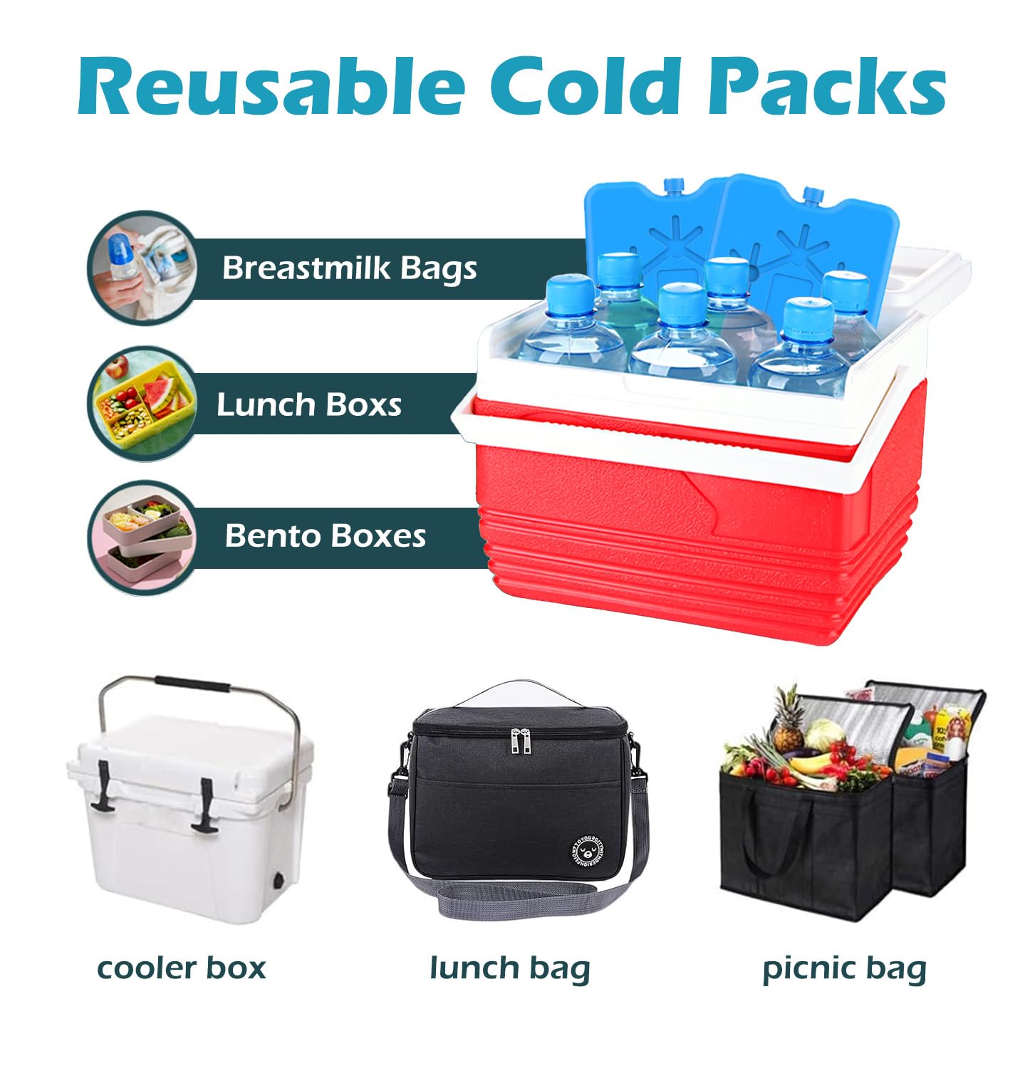 sunVigorous Kühlakkus für kühltasche - kühlakkus - 2 Stück à 200 ml-Wiederverwendbarer ultradünner kühlelement- Geeignet für Outdoor-Aktivitäten zum Mitnehmen, um Lebensmittel frisch zu halten 5