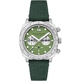 Spinnaker Hull Men's Chronograph Watch &ndash; Meca-Quartz Movement, Stainless Steel Cushion Case, Leather Strap, Water Resistant 100m, SP-5068