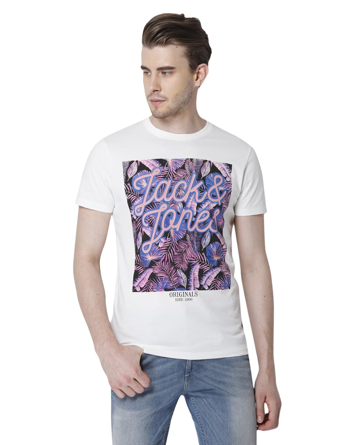 jack & jones men's printed slim fit t-shirt