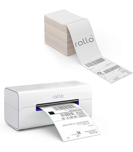 Rollo Wireless Thermal Label Printer With 500 Labels - High Speed Shipping Label Printer For Ecommerce