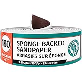 Sandpaper Roll 3.5" x 30' #180 Grit (Sponge-Back) | Circle Brand | Drywall Gyprock Plasterboard Sheetrock | SP227