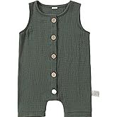 100% Cotton Bodysuits for Infant Unisex-Boy and Girl Clothes Baby Flexy Solid Sleeveless Jumpsuit for Aged 0-24 Months