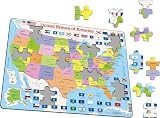 Larsen K12 US Political Map 48pc Tray Jigsaw Puzzle Kids Age 4+ Flags Capitals view 7
