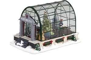 innodept12 Animated Lighted Christmas Village Greenhouse - Christmas Collectible House Ballroom Disply Xmas Home Accent Tabletop Home Decoration, Musical Battery-Operated