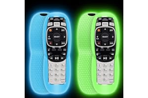 HYDREAM 2 Pack Protective Case for DirecTV RC73 Remote Control,Silicone Cover Remote Controller Skin Sleeve Replacement Compatible with DirecTV RC70,RC70H,RC71,RC71H,RC72,RC73B-Glow Blue,Glow Green