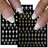 8 Sheets Star Nail Art Stickers Self-Adhesive Nail